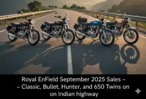 Royal Enfield September 2025 Sales – Classic, Bullet, Hunter, Himalayan, and 650 Twins on Indian highway