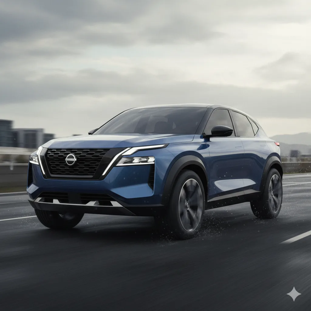 “New Nissan Tekton compact SUV with bold C-shaped LEDs and dual-tone styling.”