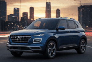 All-New 2026 Hyundai Venue Diesel Automatic SUV – Front and Side Profile on City Road