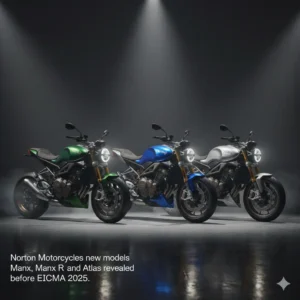 Norton Motorcycles new models Manx, Manx R, and Atlas revealed before EICMA 2025.