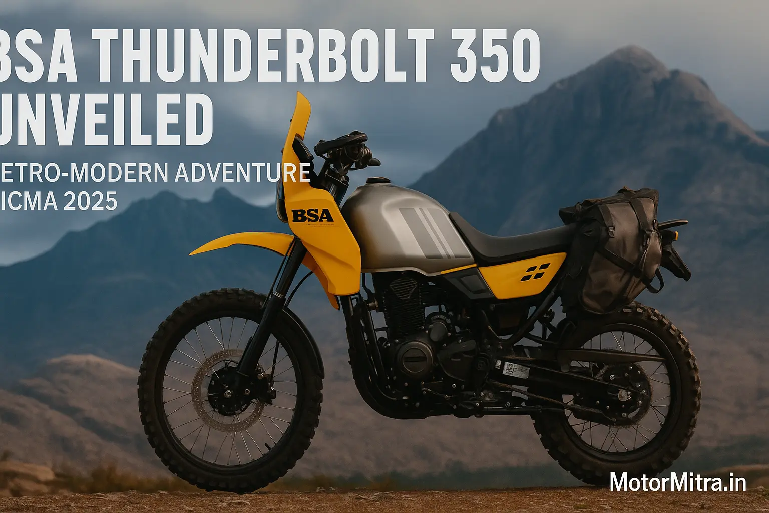 BSA Thunderbolt 350 Adventure Bike Unveiled at EICMA 2025 | Retro-Modern ADV