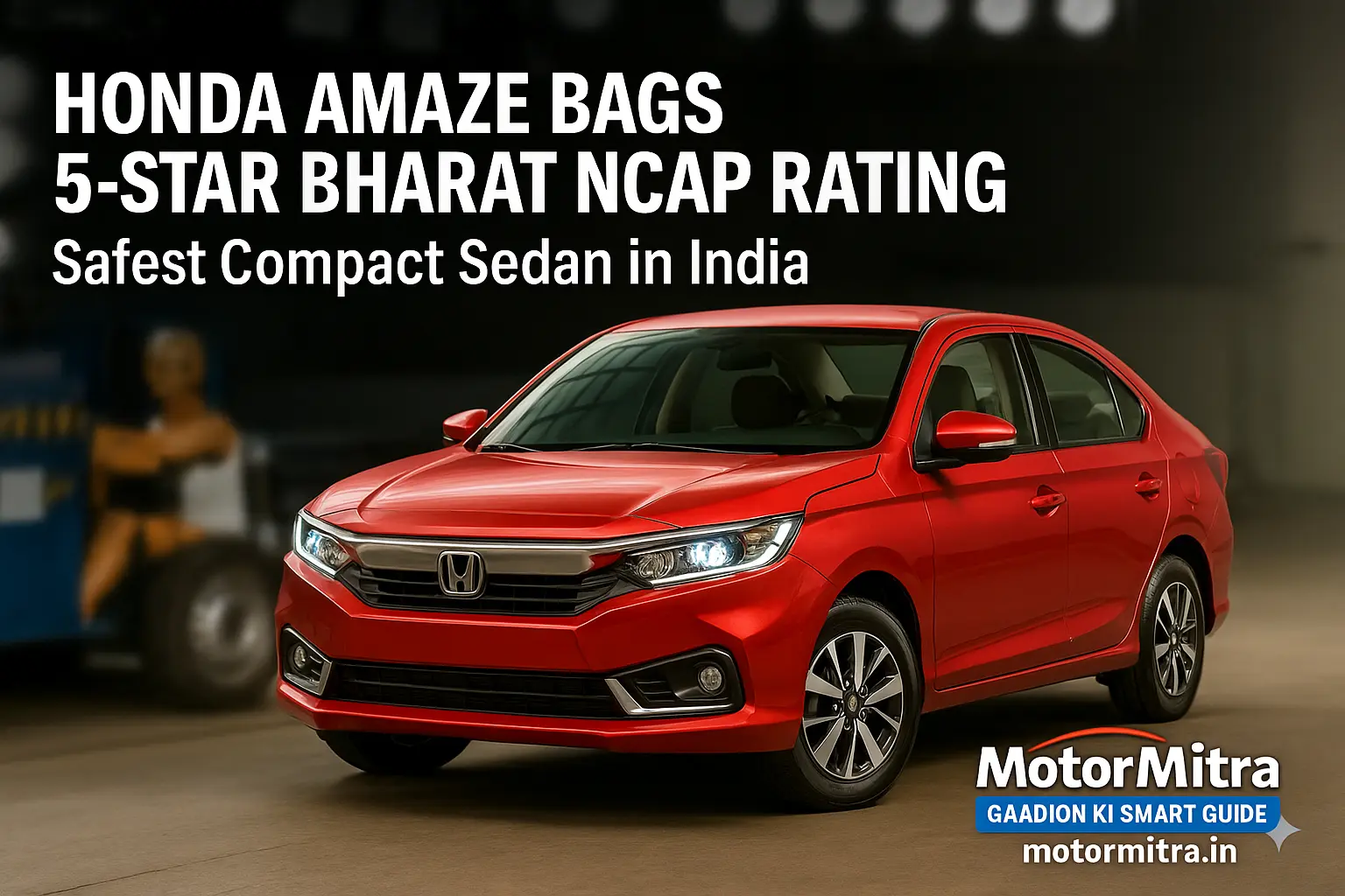 Honda Amaze Scores 5-Star Rating In Bharat NCAP | Safest Compact Sedan In India 2025