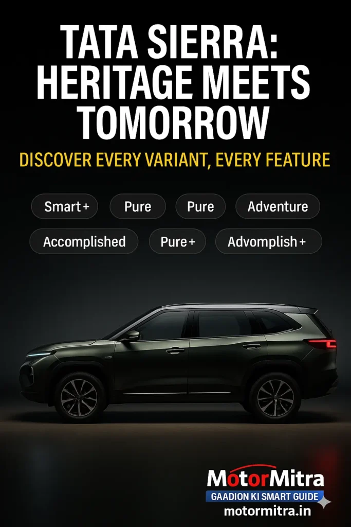 New Tata Sierra 2025 Variant Guide – Smart+ to Accomplished+ Explained | 2025