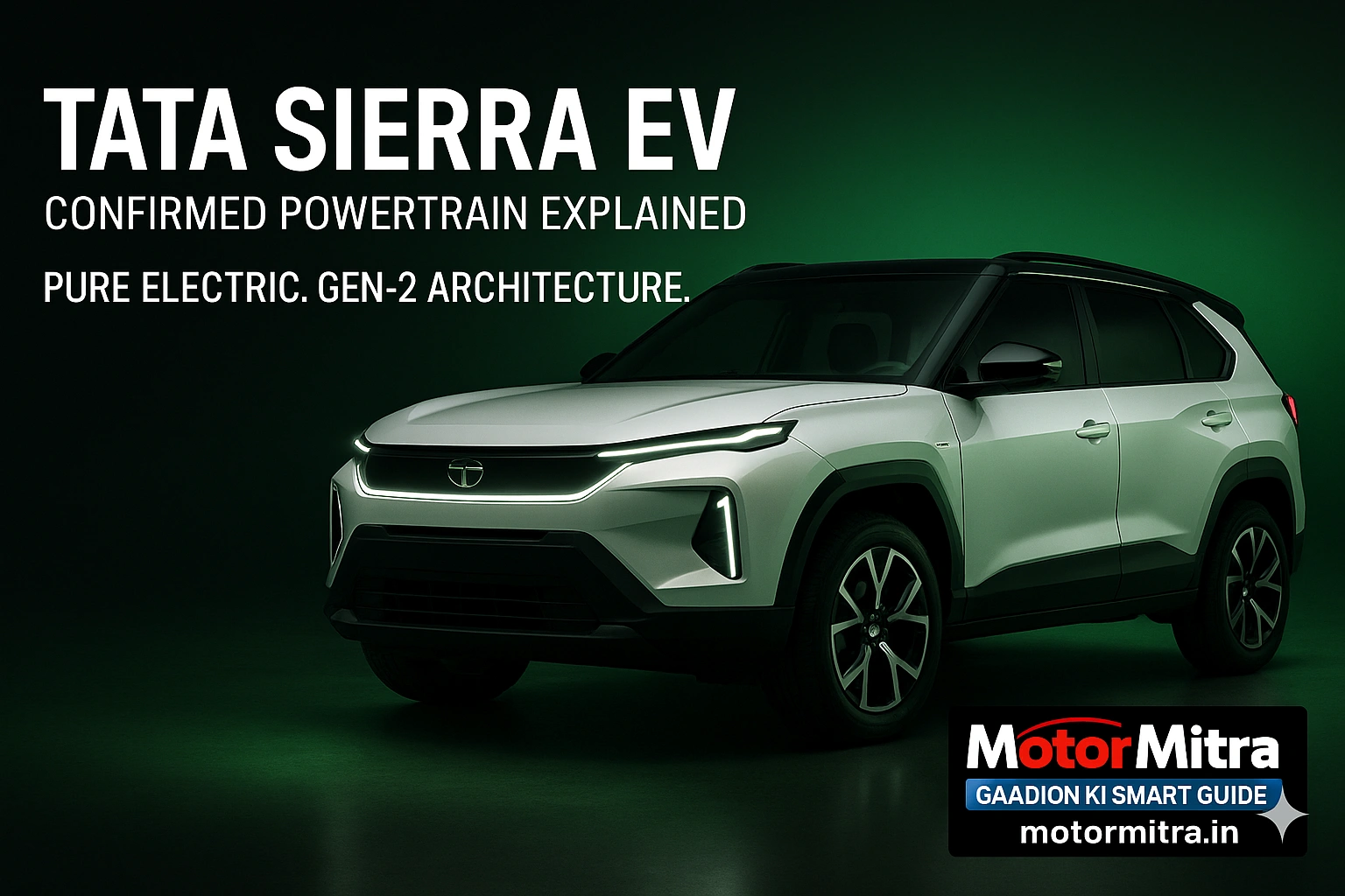 Tata Sierra EV– Confirmed Powertrain, Battery Options, Range & Performance Details- 2025