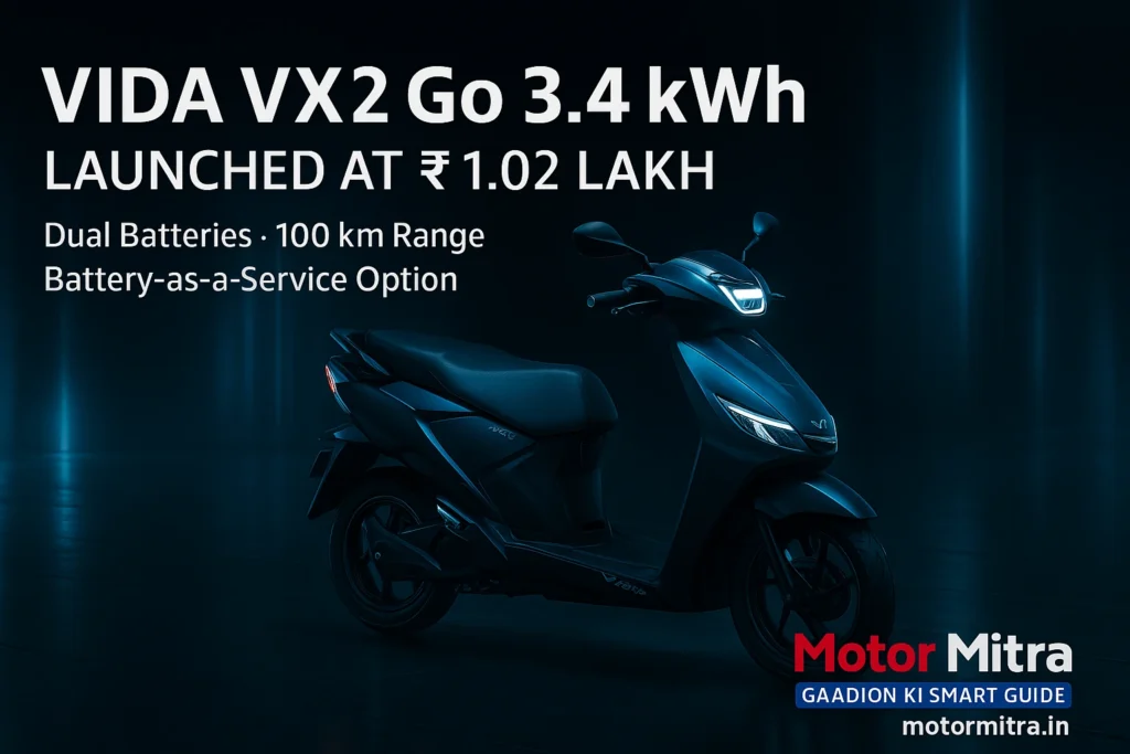 New Hero VIDA VX2 Gets with 3.4 kWh Variant Launched-2025 at ₹1.02 Lakh