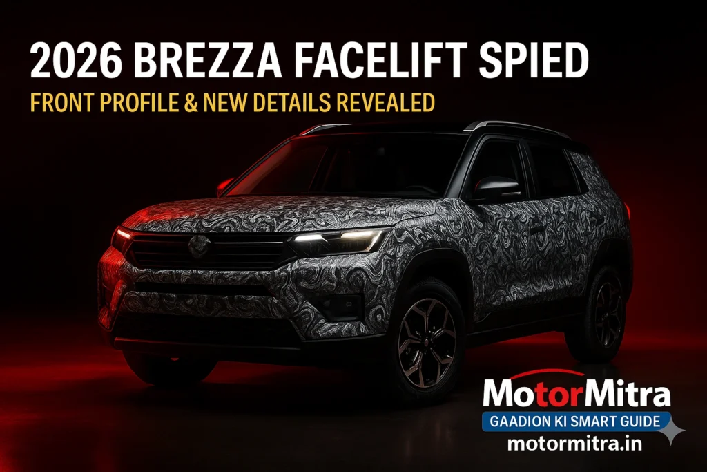 2026 Maruti Suzuki Brezza Facelift Spied: Front Profile & Key Upgrades Uncovered