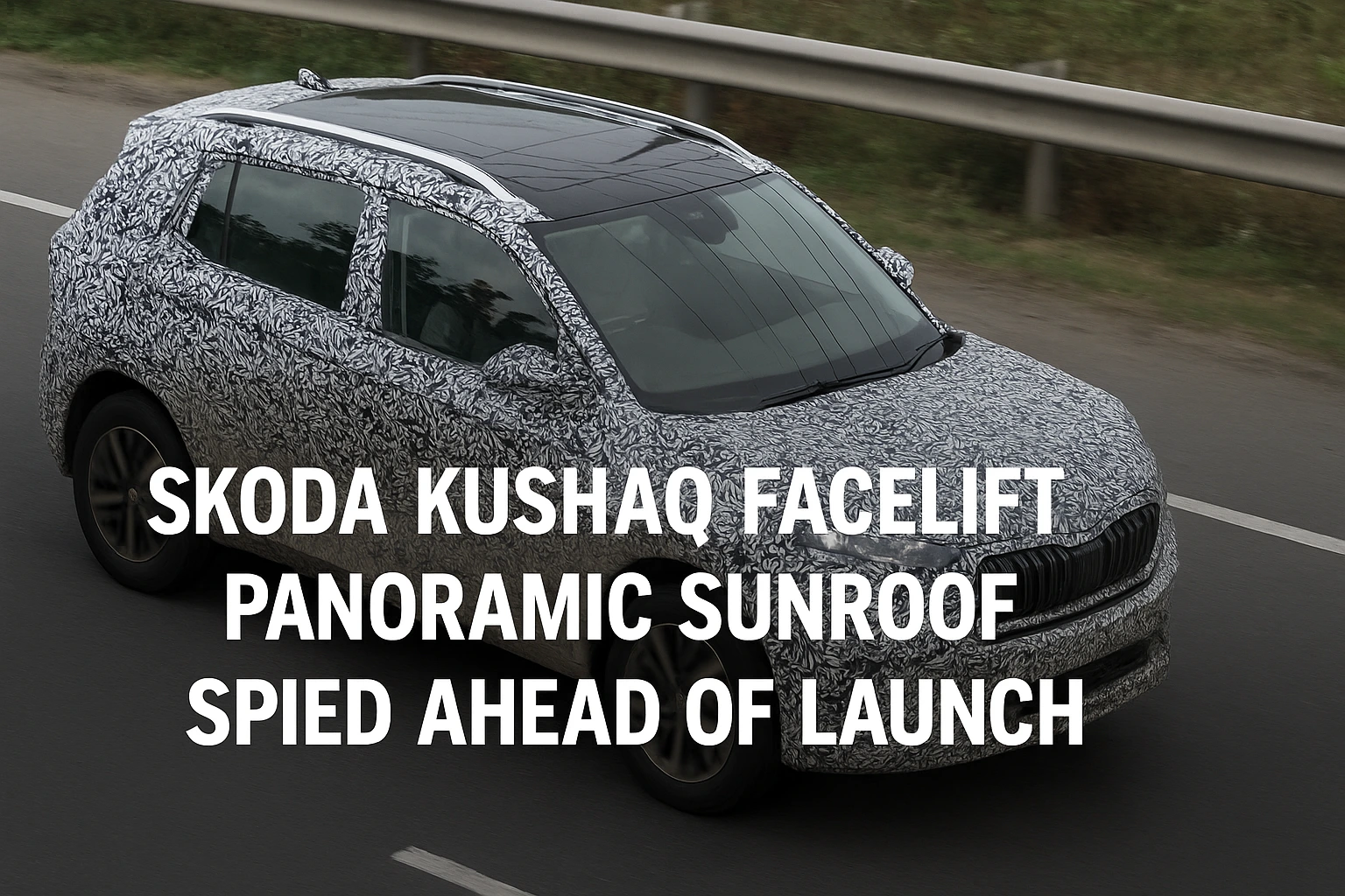 Skoda Kushaq Facelift Spied With Panoramic Sunroof