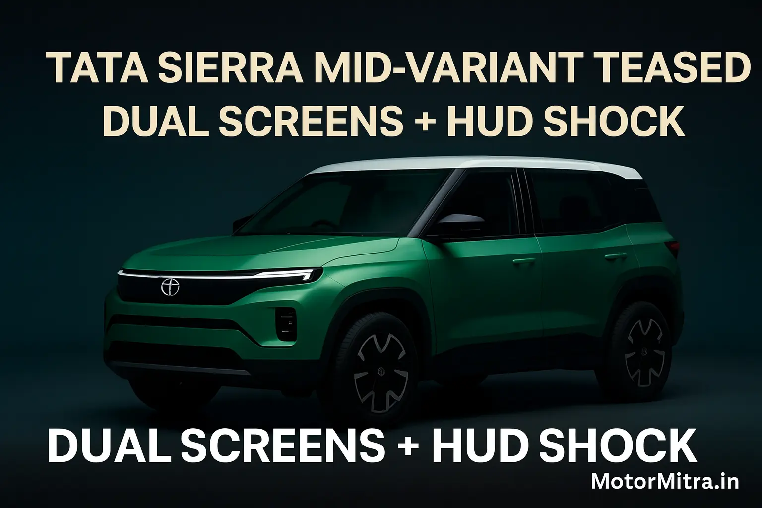 New Tata Sierra 2025 Gets Tech Boost: Mid-Trim Shows Dual Screens & HUD