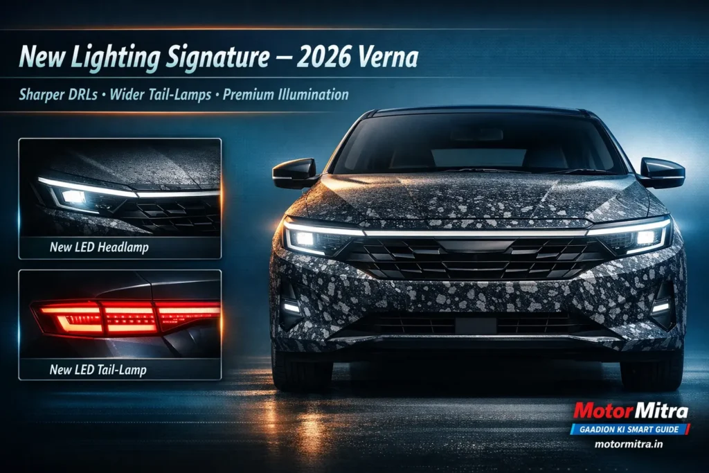 2026 Hyundai Verna Facelift Spotted Testing New Front & Rear Design Revealed