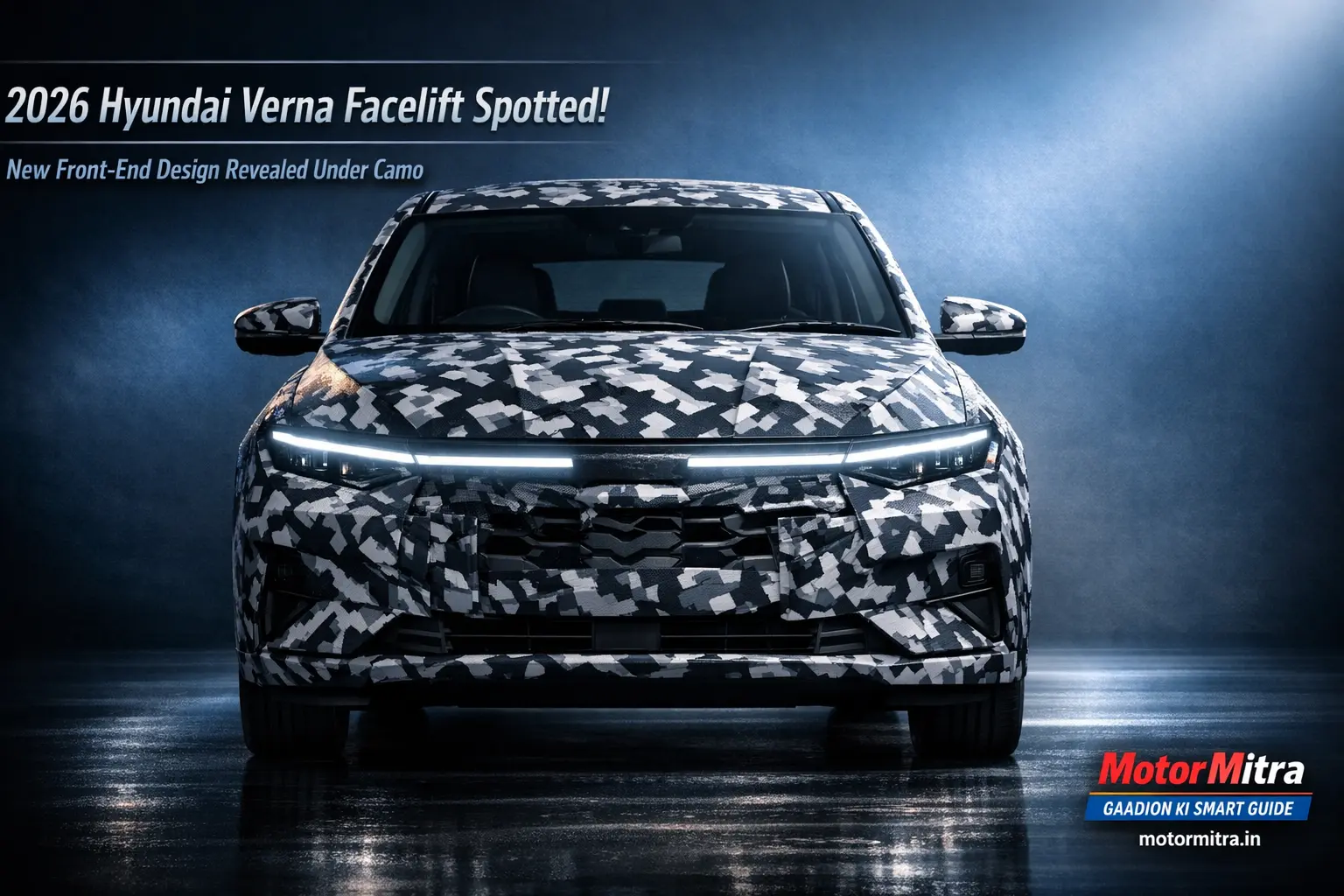 2026 Hyundai Verna Facelift Spotted Testing New Front & Rear Design Revealed