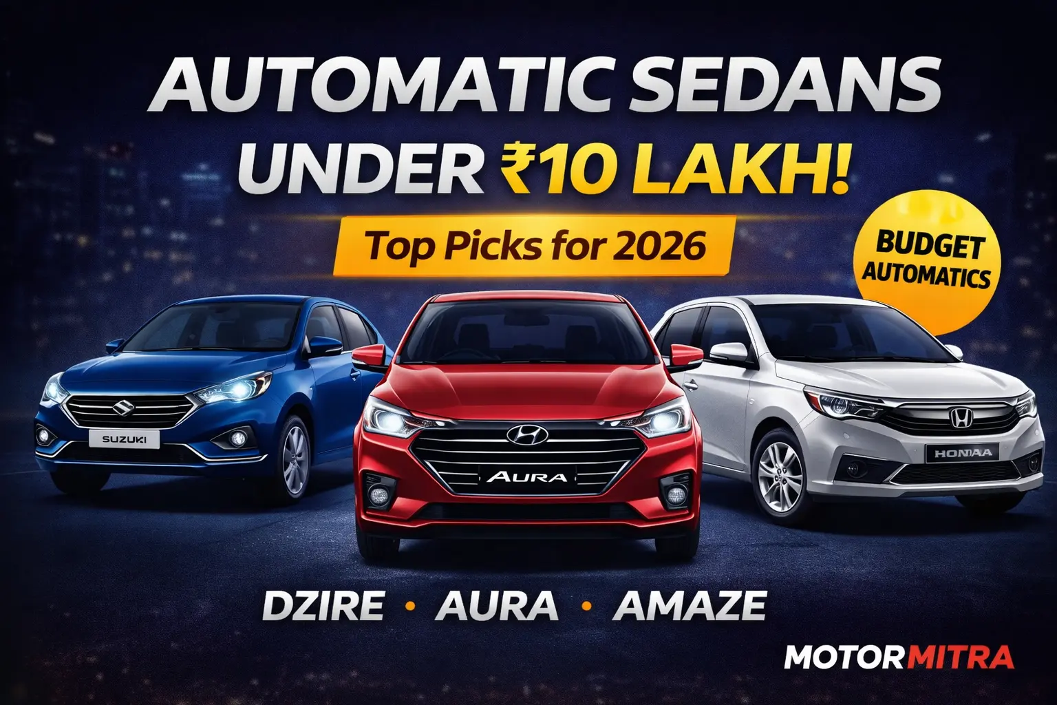 Best Automatic Sedans Under ₹10 Lakh in India (2026)