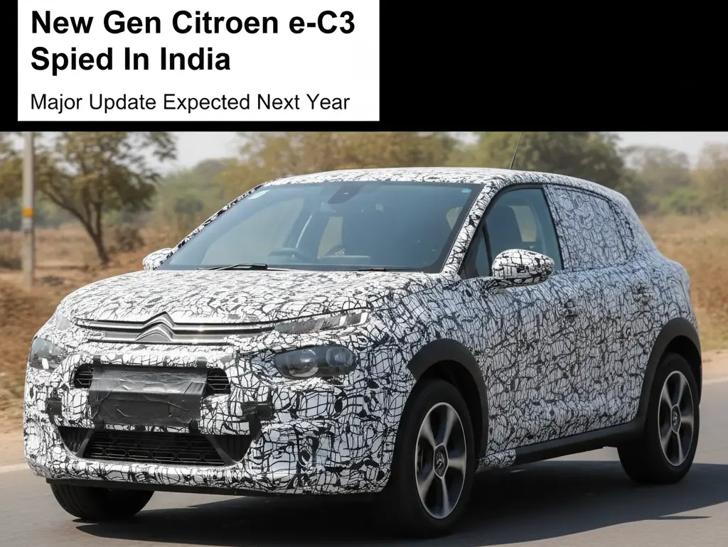 New Gen Citroen e-C3 Spied Testing In India 2025— Big EV Upgrade Coming Next Year?