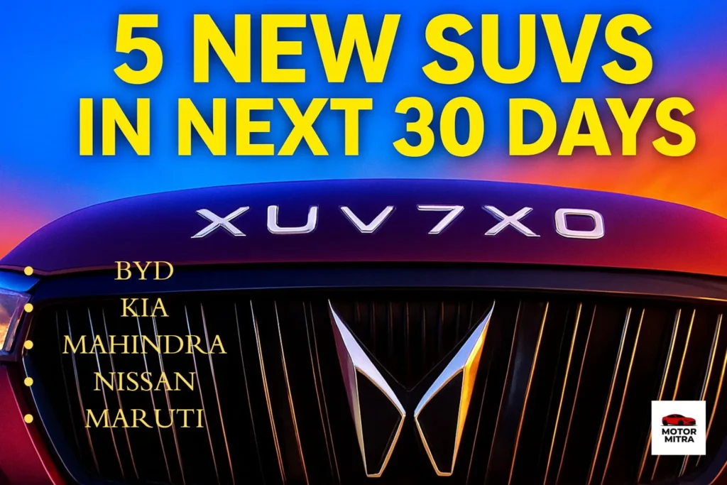 5 New SUV Launches Scheduled in the Next 30 Days in India