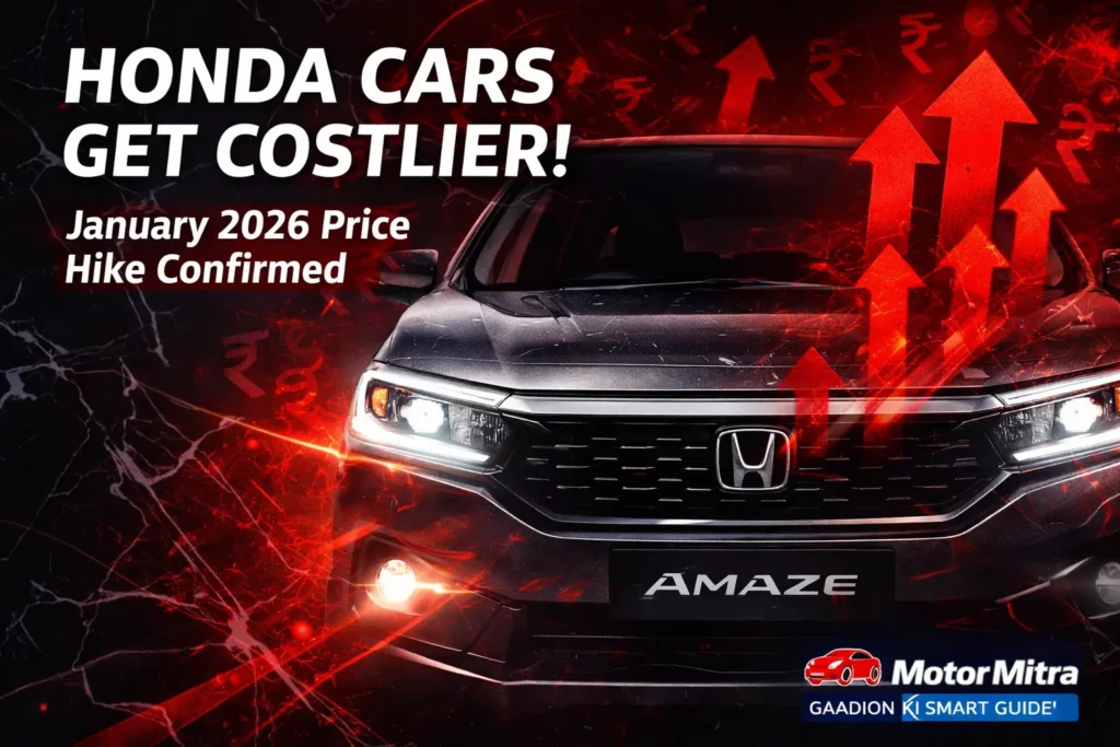 Big Shock for Honda Cars Buyers! Car Prices Set to Rise From Jan 2026