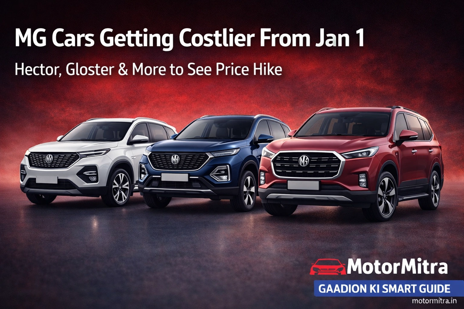 MG Hector, Gloster Prices to Increase From Jan 1 – Discounts Available Now