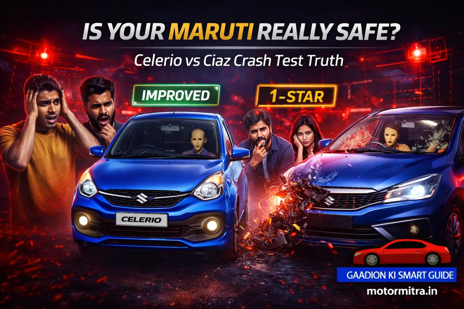 Safety Shock for Maruti Buyers! Celerio Improves, Ciaz Fails GNCAP Badly- 2025