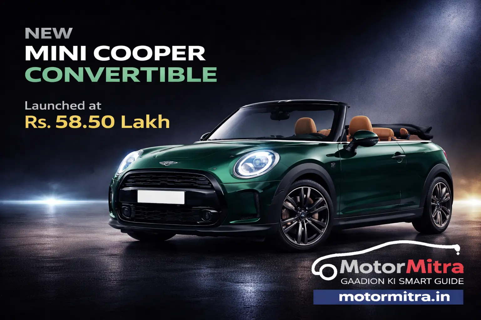 New Mini Cooper Convertible Launched at Rs. 58.50 Lakh– Features, Specs & Details