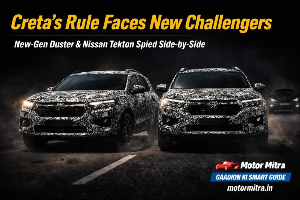 Creta’s Biggest Threat Yet? New Renault Duster, Nissan Tekton Spotted Side-by-Side Testing 2026