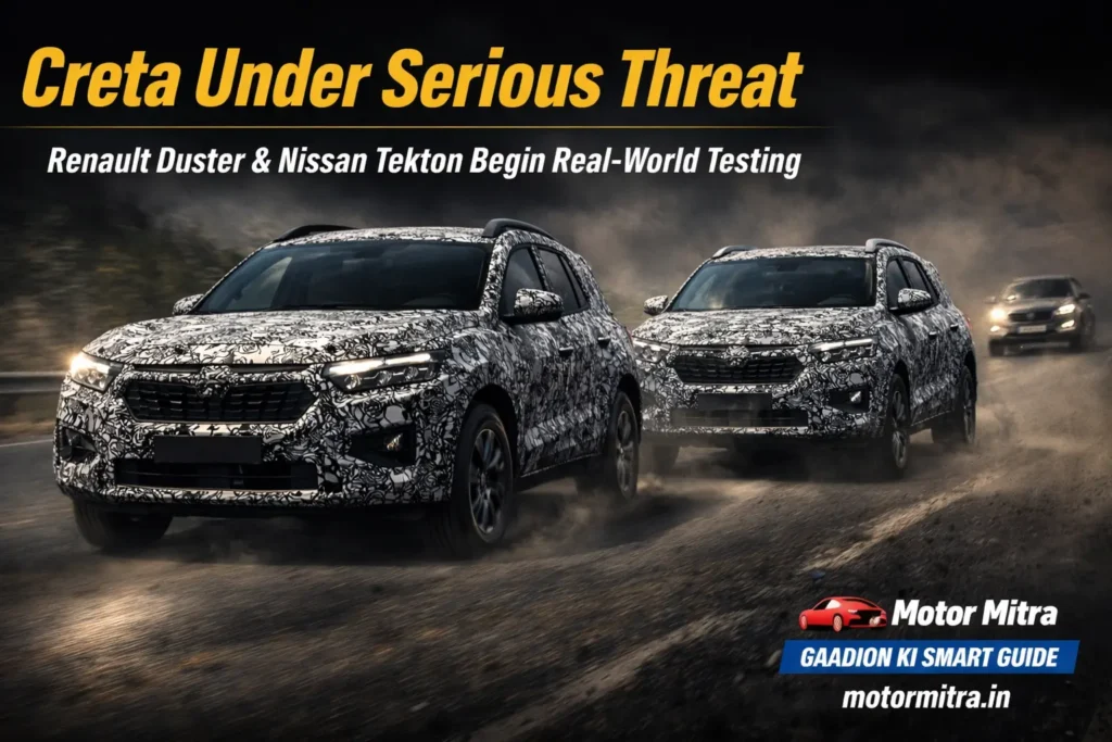 Creta’s Biggest Threat Yet? New Renault Duster, Nissan Tekton Spotted Side-by-Side Testing 2026