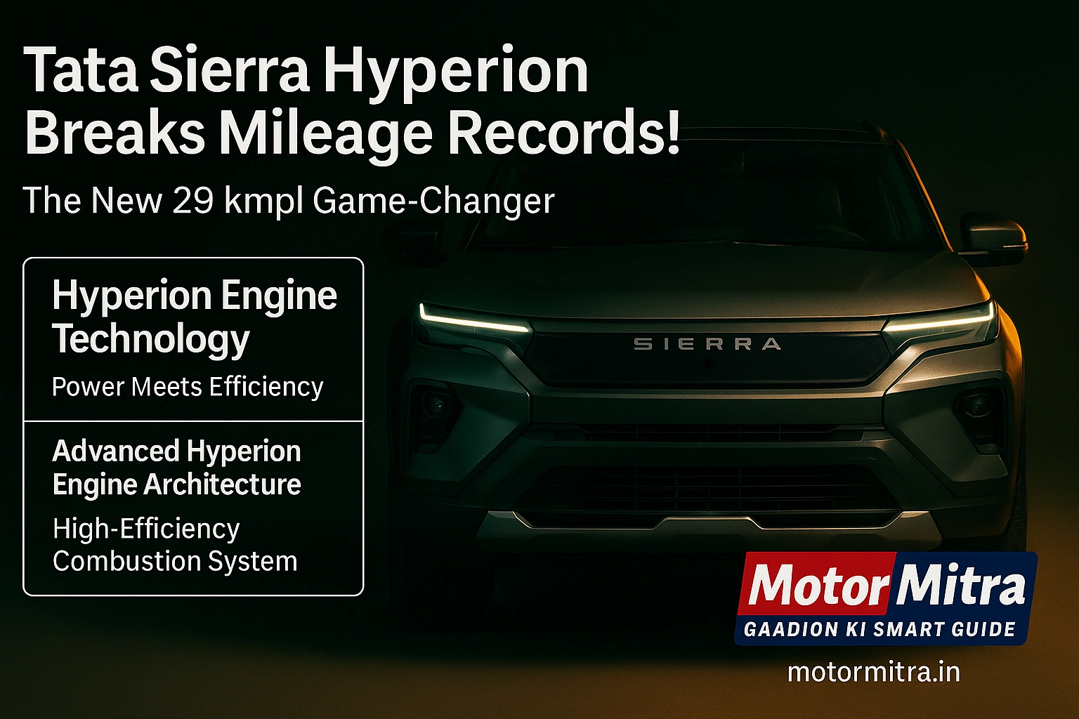 Tata Sierra Hyperion Breaks Mileage Record With 29 kmpl Efficiency