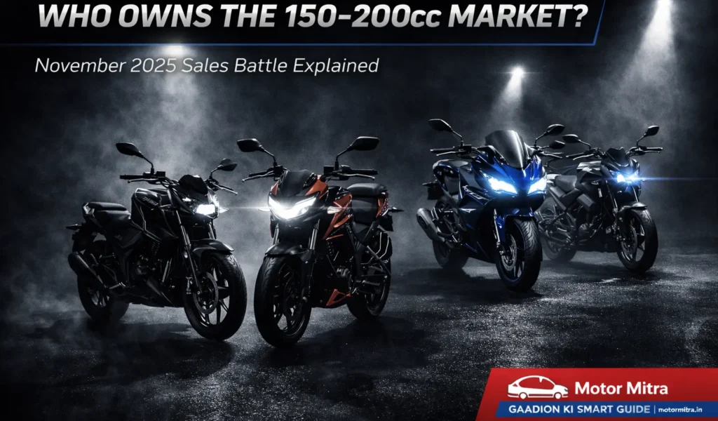 150cc–200cc Bike Sales Battle: Apache & Pulsar Lead as R15, MT-15 Hold Premium Ground Nov 2025