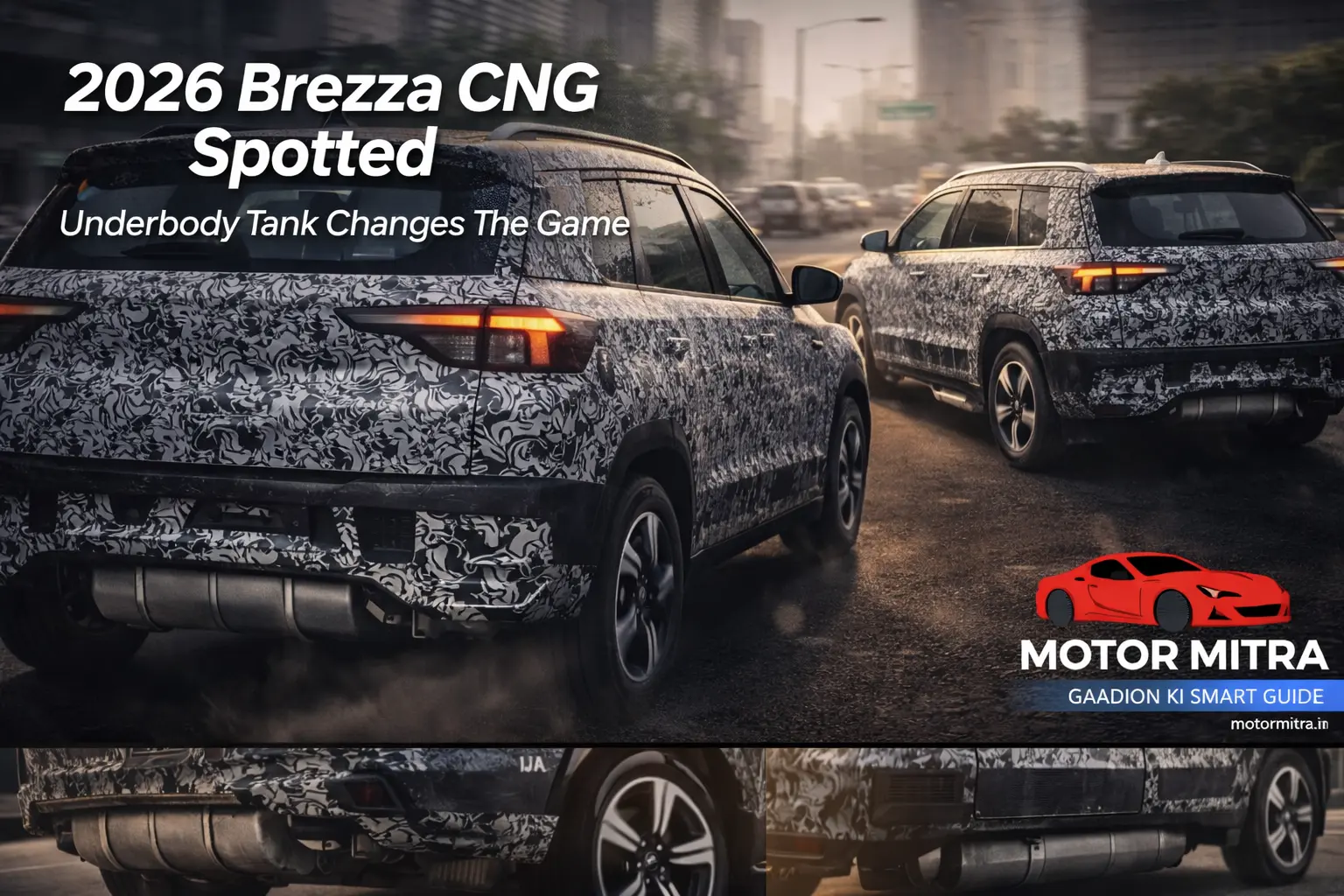 2026 Maruti Brezza CNG Testing Begins— Underbody Tank Changes the Game