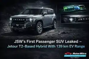JSW’s First Passenger SUV Leaked– Jetour T2-Based Hybrid With 139 km EV Range