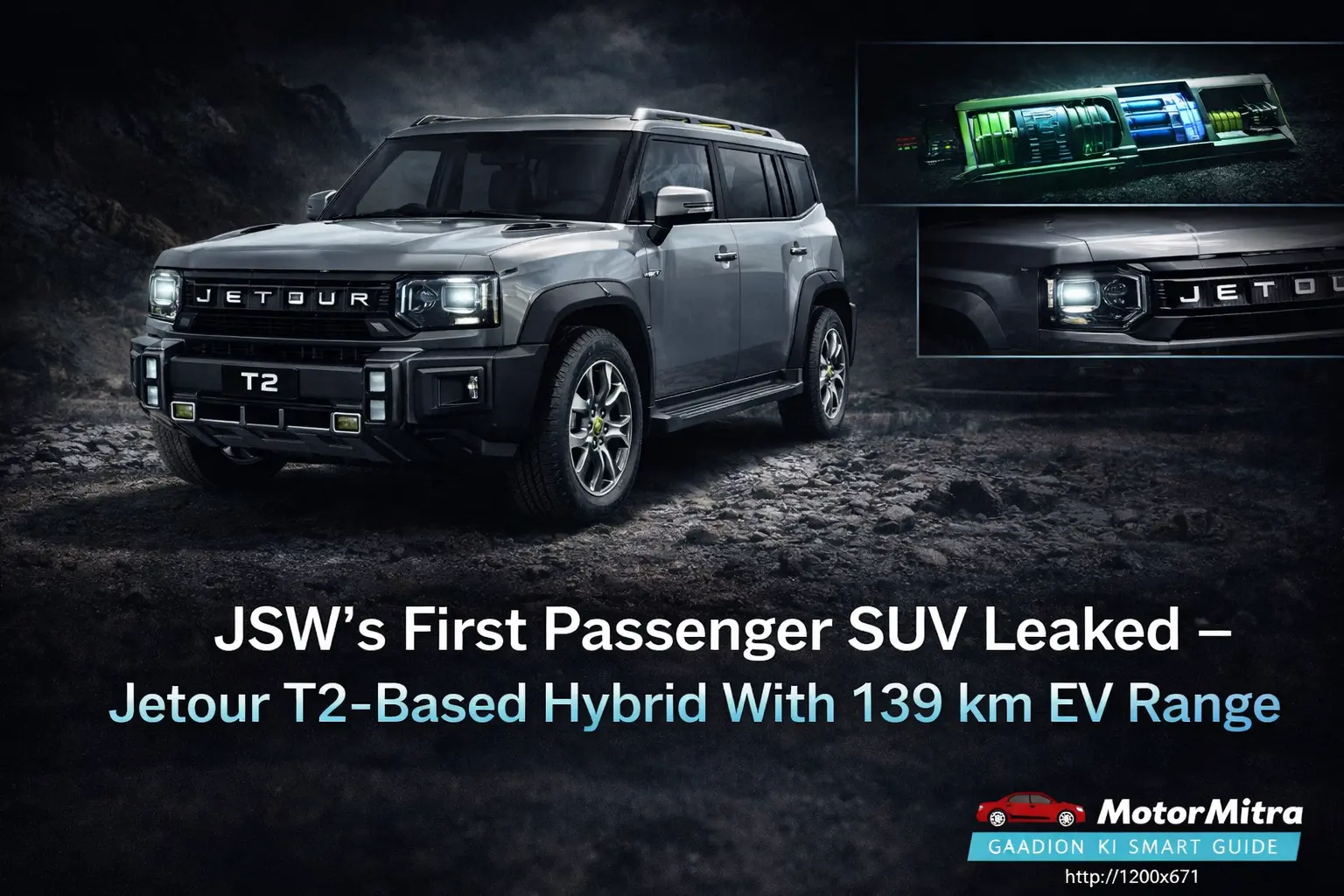 JSW’s First Passenger SUV Leaked– Jetour T2-Based Hybrid With 139 km EV Range