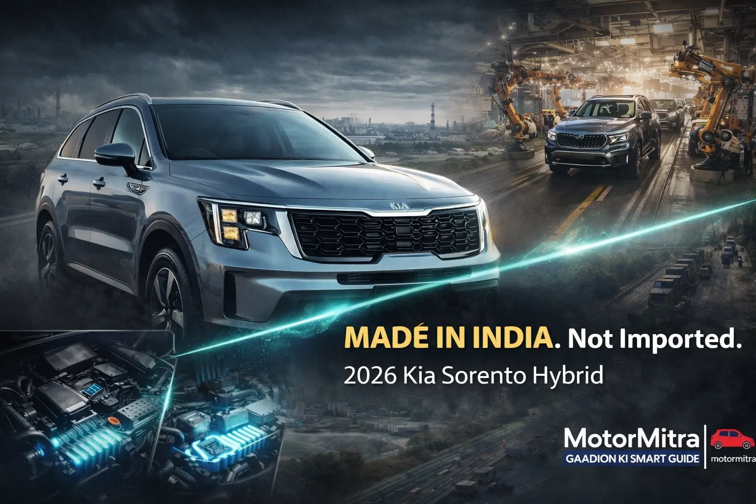 Made in India, Not Imported: Kia Sorento Hybrid Takes a Big Turn for 2026