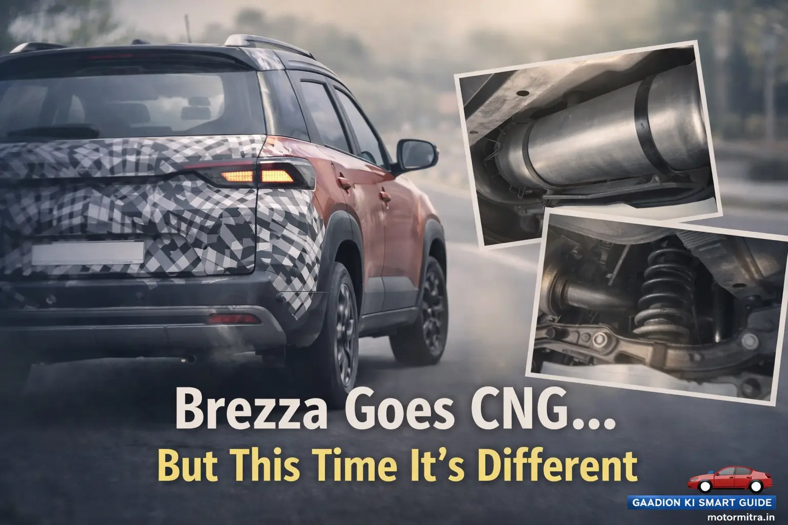 Maruti Brezza Spotted With Underbody CNG Tank— Factory-Fitted CNG Version Launch Soon in India 2026?