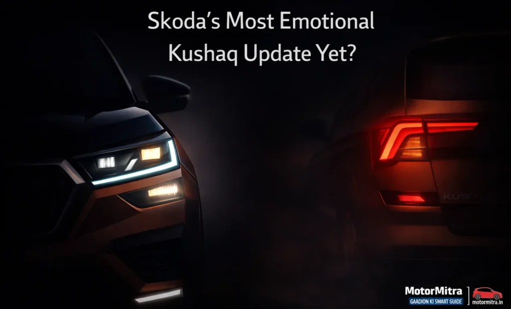 New Skoda Kushaq Teased 2026: DDLJ-Inspired Front & Rear LED DRLs Steal the Show