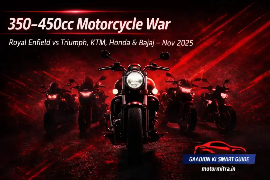 350–450cc Motorcycle War- Royal Enfield vs Triumph, KTM, Honda & Bajaj in Nov 2025