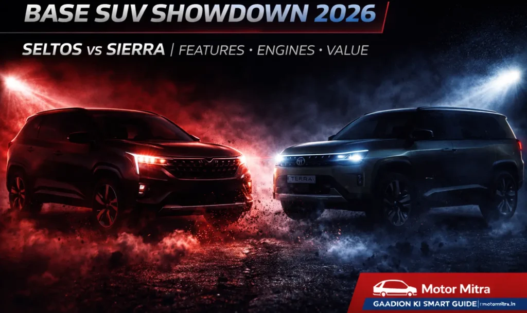 Seltos vs Sierra Base Variant Clash 2026 | Value, Features and Engine Comparison