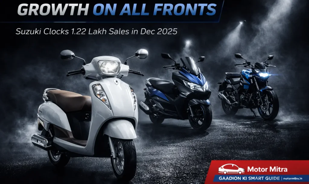 Suzuki Motorcycle 2-Wheeler Sales Surge in Dec 2025- 1.22 Lakh Units, Growth on All Fronts