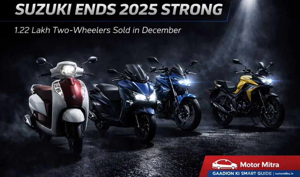 Suzuki Motorcycle 2-Wheeler Sales Surge in Dec 2025- 1.22 Lakh Units, Growth on All Fronts