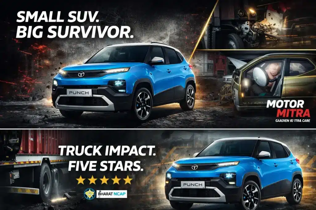 Tata Punch Survives Brutal Truck Impact, Walks Away With 5-Star Safety