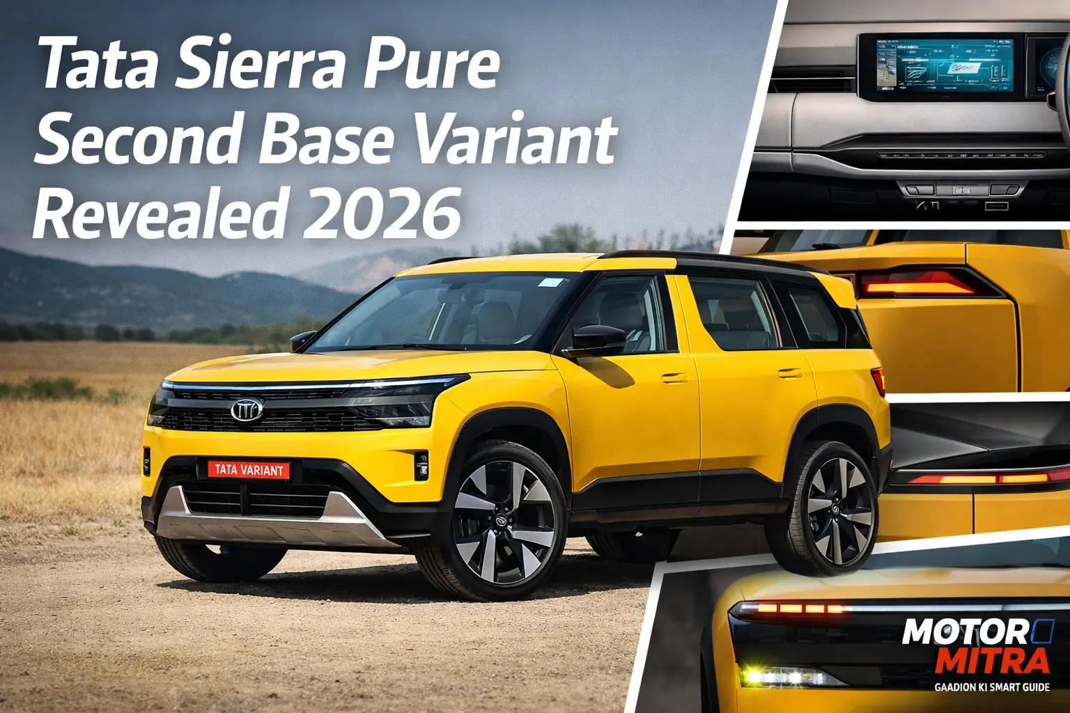 Tata Sierra Pure Second Base Variant Revealed 2026– Features That Matter Most