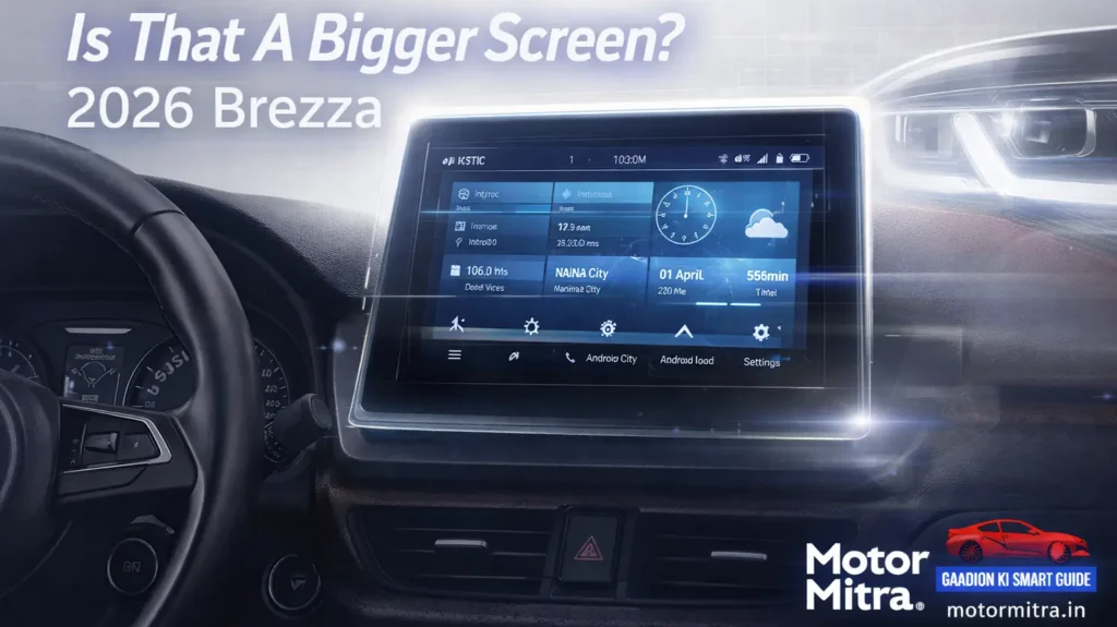 2026 Maruti Brezza Spy Shots Reveal Something Big – 6 Gears & A Larger Touchscreen?