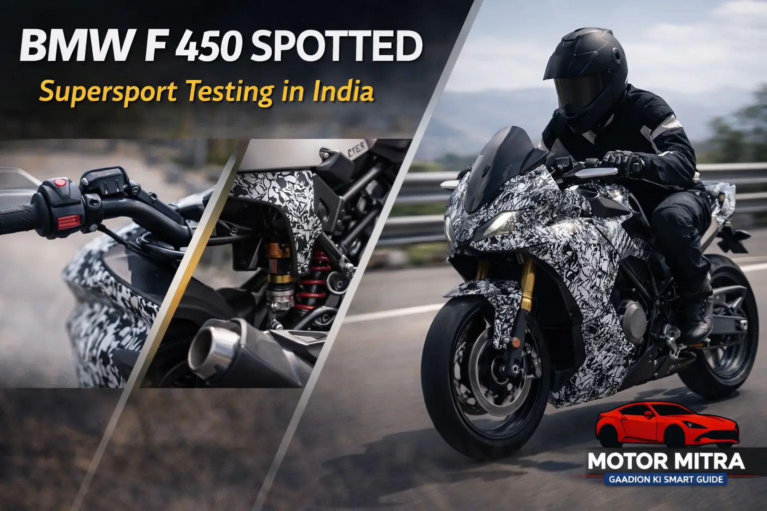 Big BMW Surprise? F 450 Supersport Test Mule Caught Testing on Indian Roads