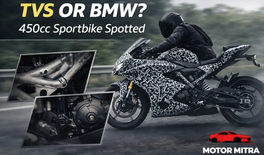 TVS Apache RR 450 Spied for the First Time, BMW F 450 RR Connection Suspected