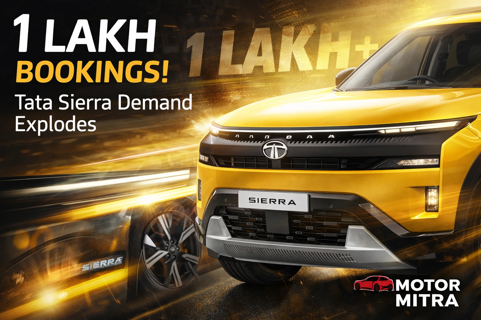 Unstoppable Demand: Tata Sierra Crosses 1 Lakh Bookings, Production Ramped Up