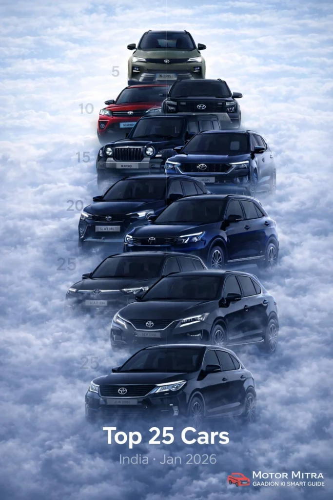 Top 25 Cars Jan 2026 — India’s Most Selected Cars, Ranked