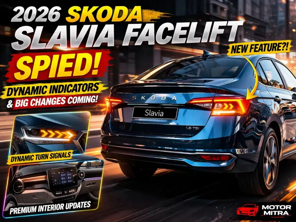 2026 Skoda Slavia Facelift Spied – Dynamic Indicators & Big Changes Coming!