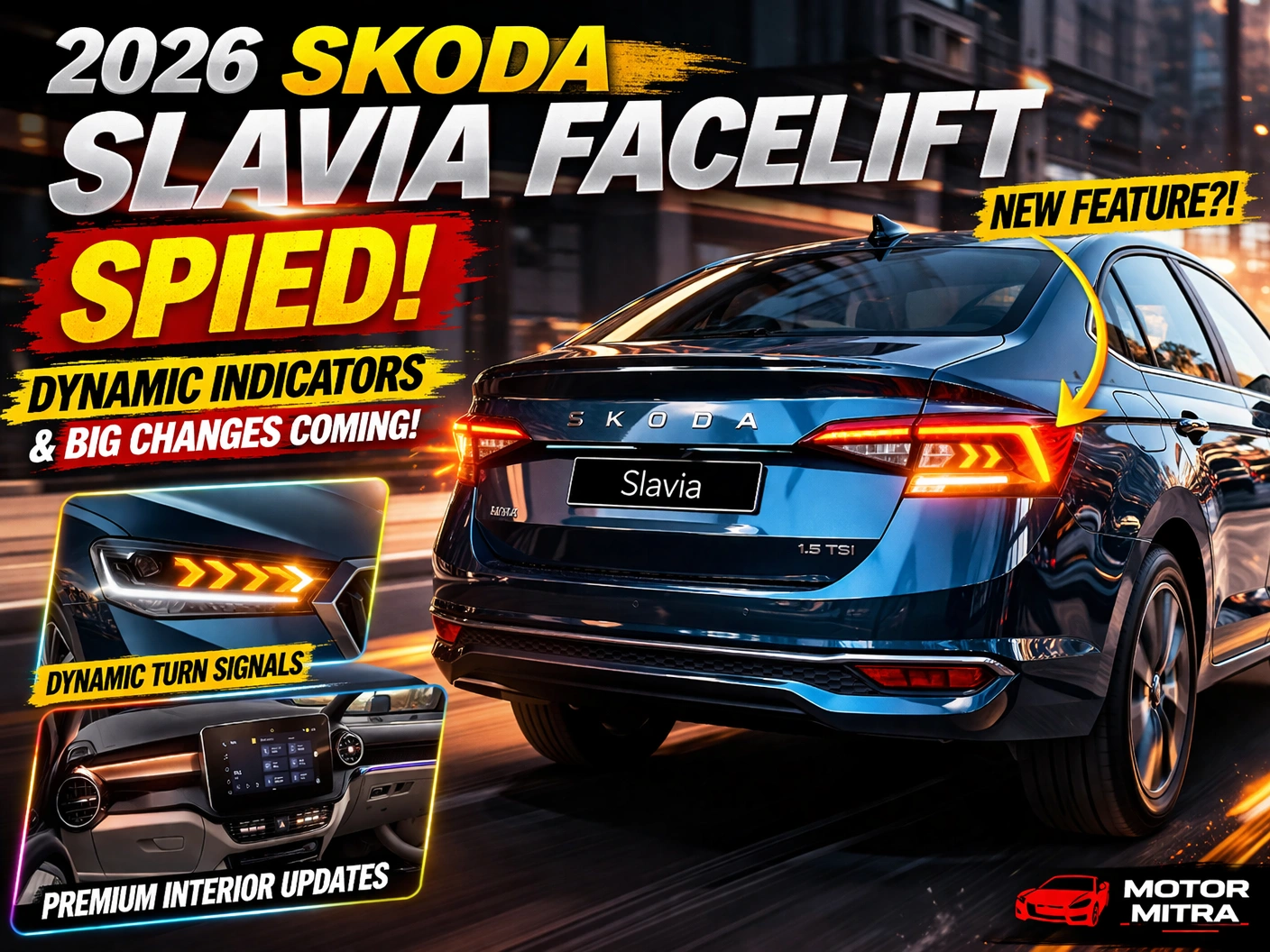 2026 Skoda Slavia Facelift Spied – Dynamic Indicators & Big Changes Coming!