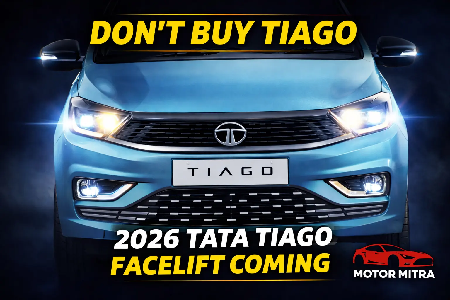 Spotted! 2026 Tata Tiago Facelift Spied Testing—Check New LED Tail Lights & Design