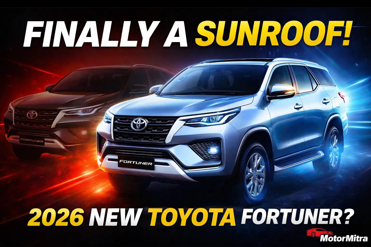 Finally, A Sunroof! 2026 Toyota Fortuner Leaked with ADAS, Dual 12.3-inch Screens & Hybrid Power!