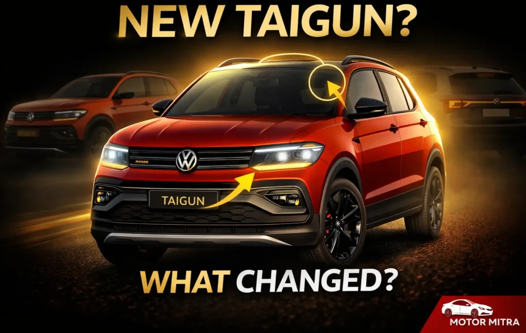 Spied Undisguised! 2026 Volkswagen Taigun Facelift Reveals Panoramic Sunroof & Connected LED Lights