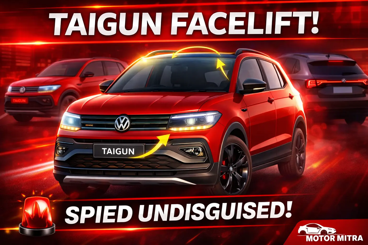 Spied Undisguised! 2026 Volkswagen Taigun Facelift Reveals Panoramic Sunroof & Connected LED Lights