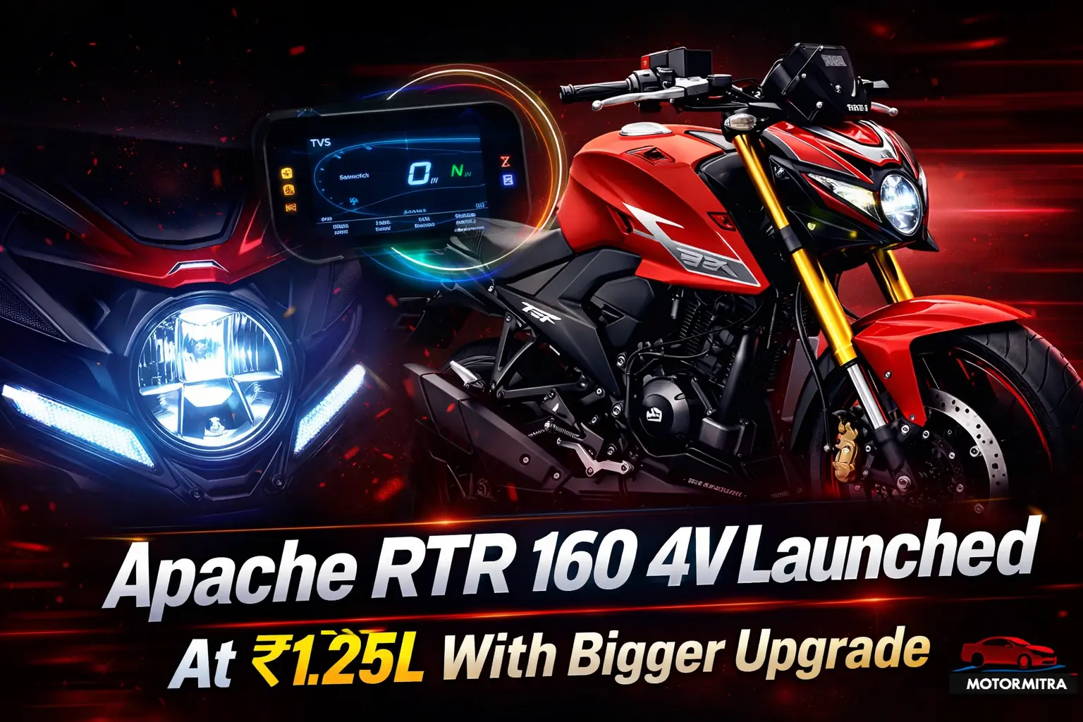 New Apache RTR 160 4V Launched At ₹1.25L With Bigger Upgrade Than Expected