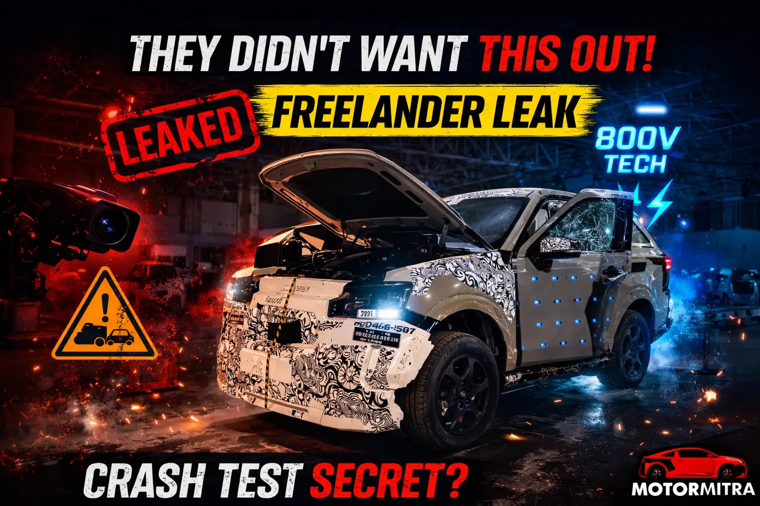Safety Leak! Chery-JLR Freelander SUV Spotted in Crash Test—Zero-Gravity Seats & 800V Tech at ₹54 Lakh?